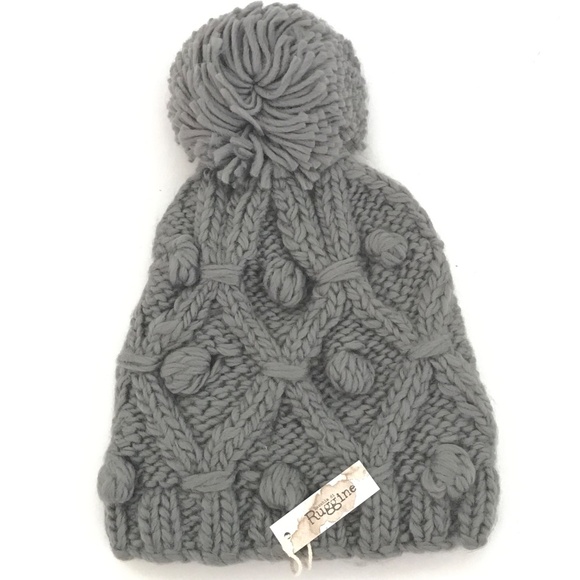 THREE BIRD NEST Ruggine Pommed Beanie Hat Gray NWT - Picture 4 of 14